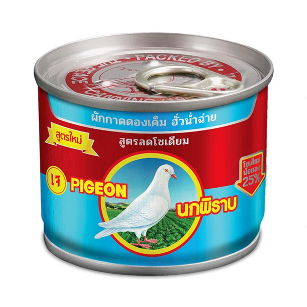 นกพิราบ ฮั่วน่ำฉ่าย สูตรลดโซเดียม E/O P6 140ก.