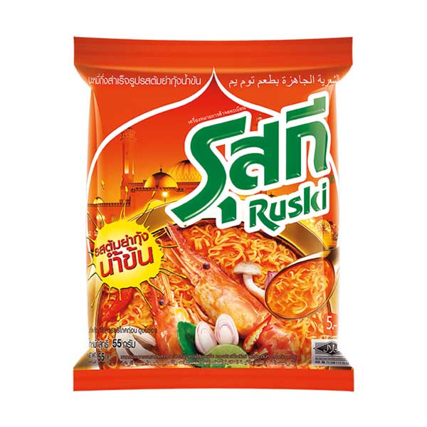 รุสกี บะหมี่รสซุปเนื้อ ซอง 55 ก. (1x6x30)